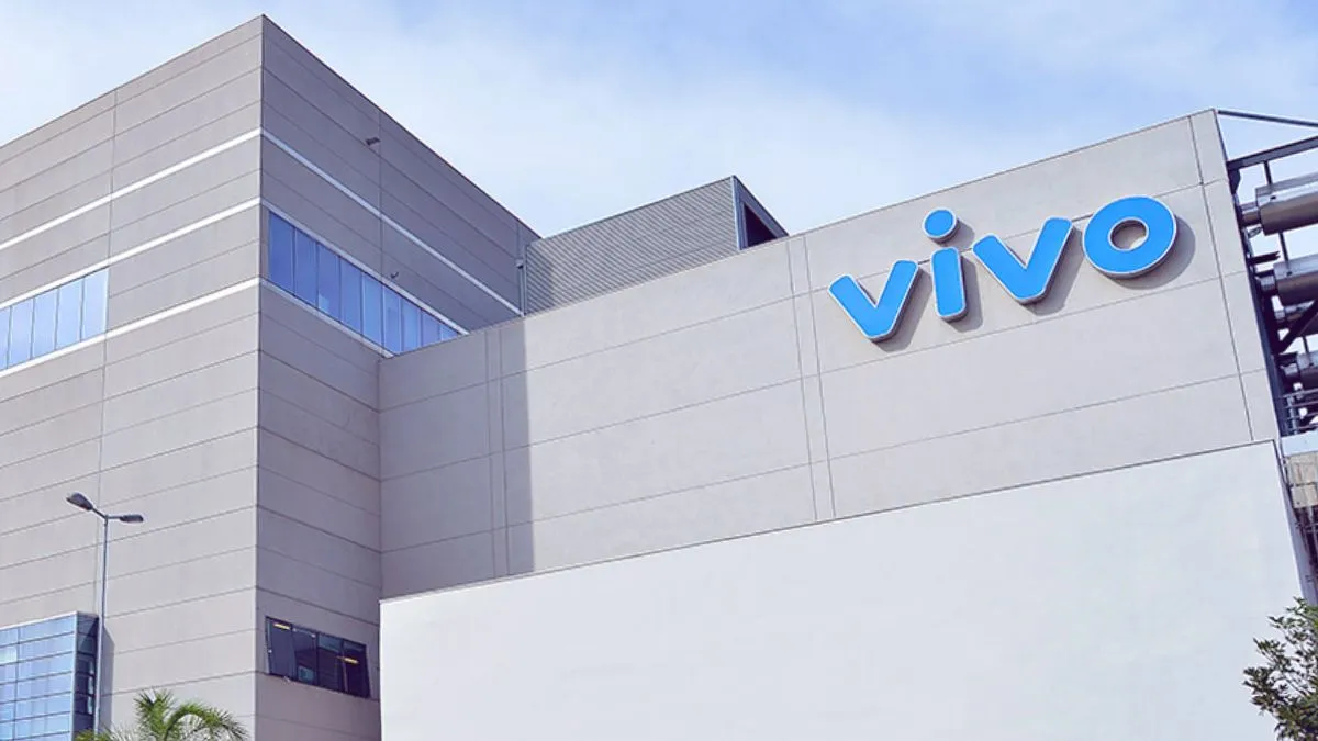 Fachada do edifício da Vivo com seu logotipo, representando a empresa e a ação VIVT3.