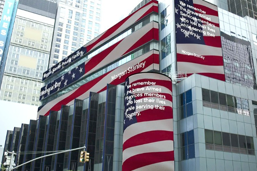 Fachada do Morgan Stanley em balanços dos EUA