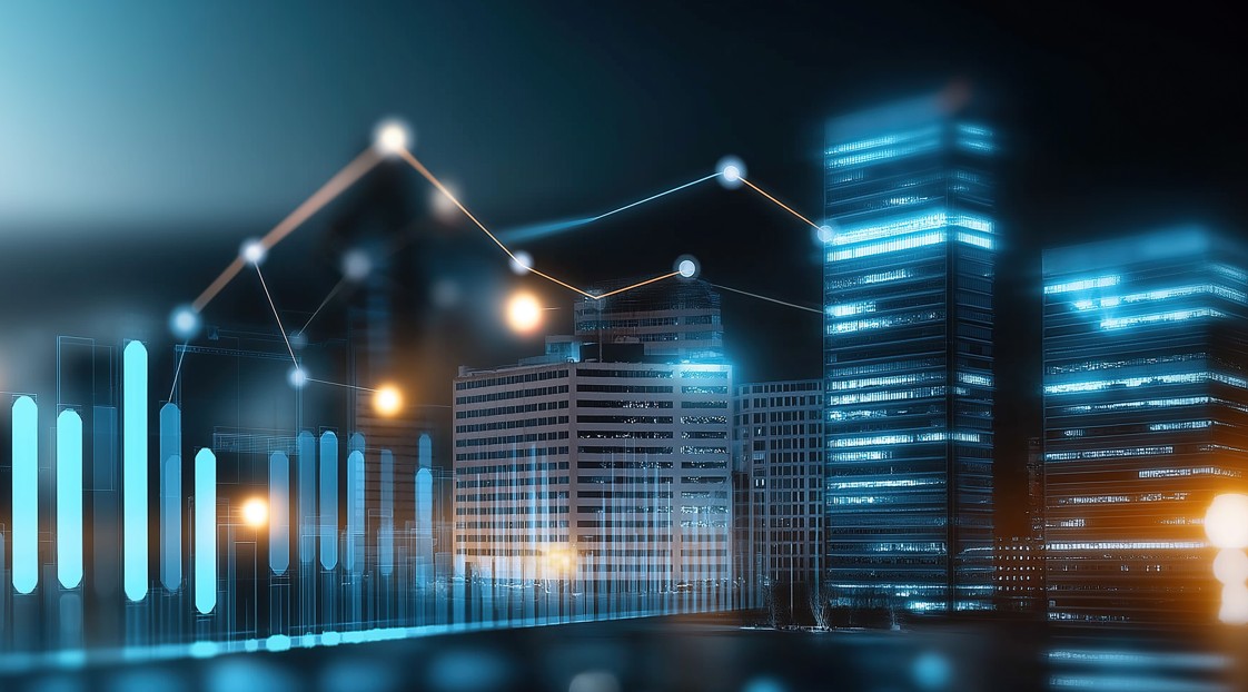 carteira recomendada de FIIs da EQI Research: imagem de prédios e gráfico