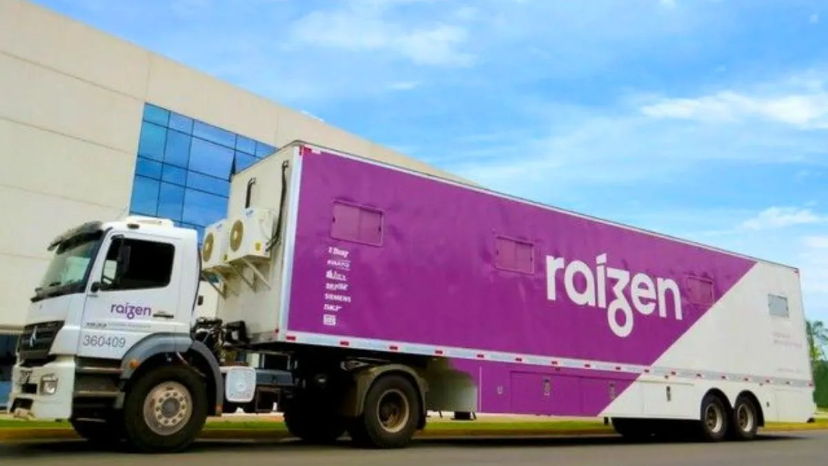 Caminhão com o logotipo da Raízen.