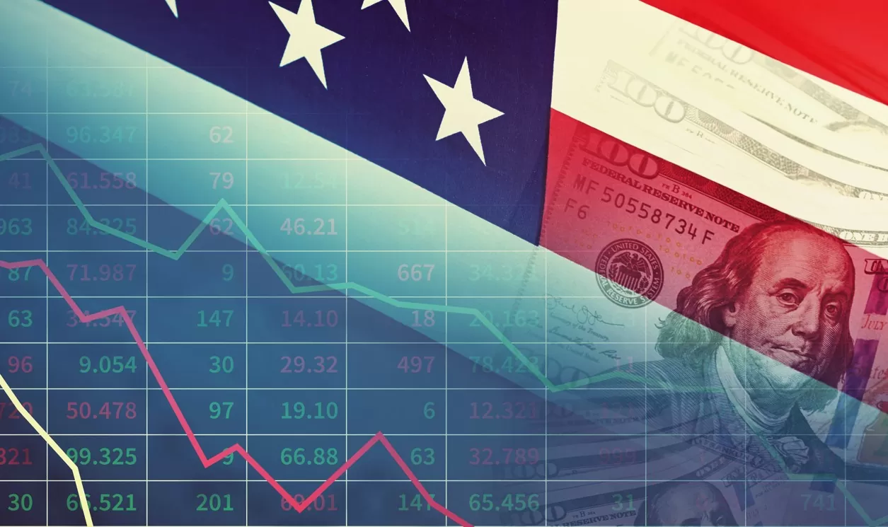 CPI EUA: imagem de gráficos e bandeira dos EUA