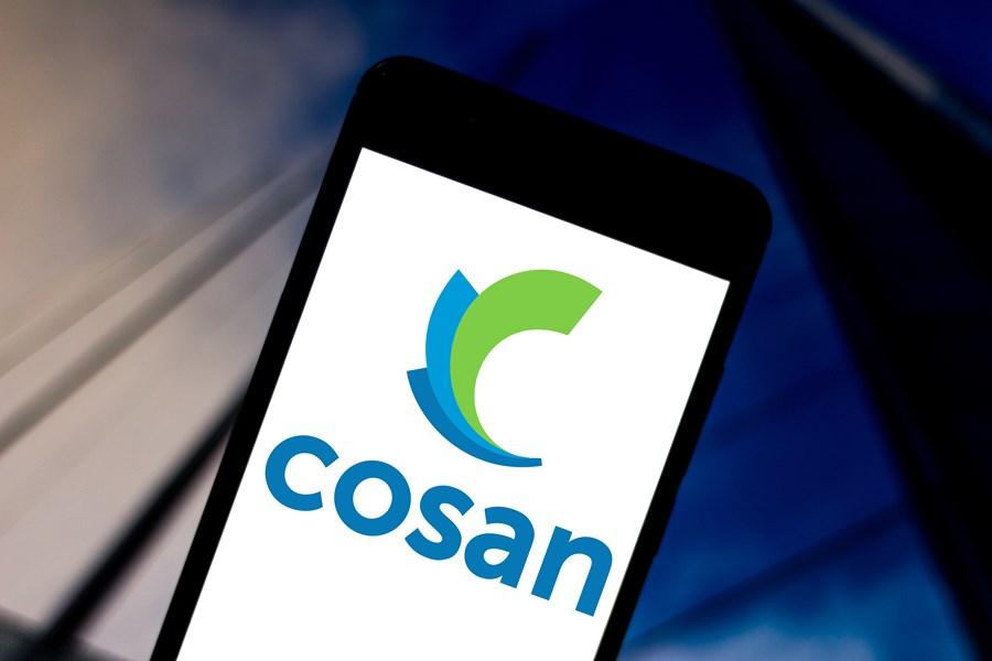 Celular mostra logo da Cosan (CSAN3)