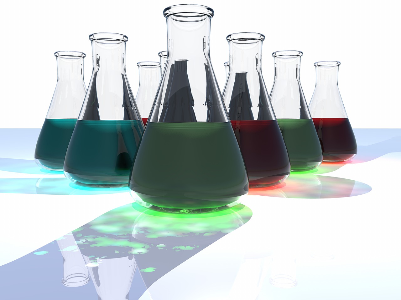 Imagem mostra componentes químicos sobre a mesa.