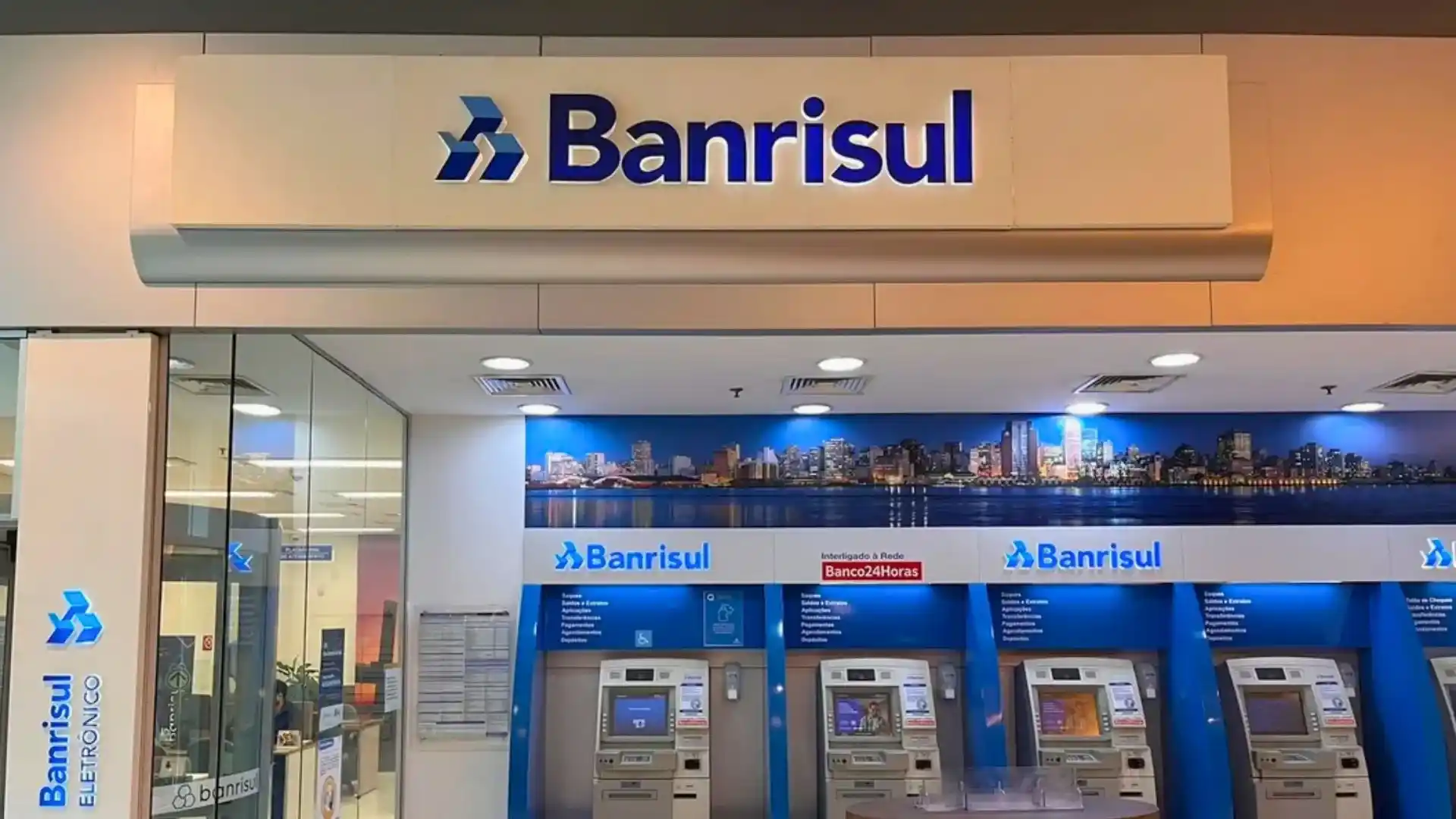 Fachada da agência do Banrisul, referente ao pagamento de JCP