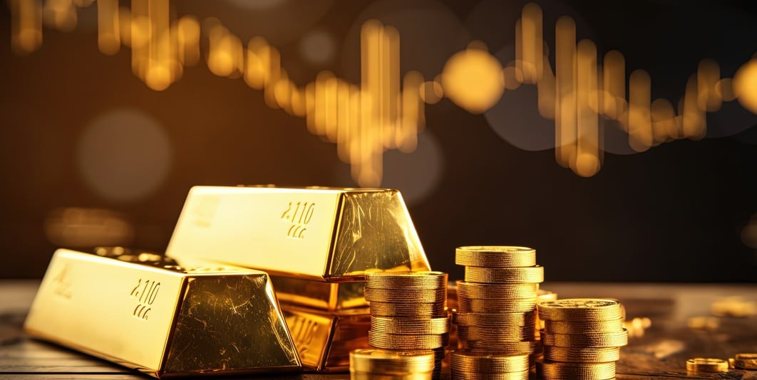 ETF que investe em ouro e paga dividendos: imagem de barras de ouro