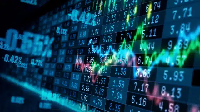 Gráfico financeiro para abertura de mercado