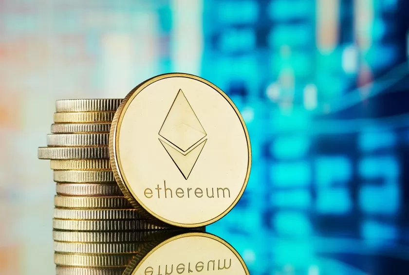 Ethereum: imagem de moeda com símbolo da cripto
