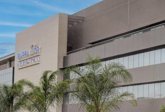 Fachada de hospital da Rede D´Or