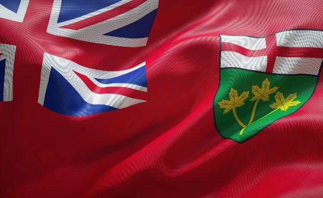 Bandeira de Ontário, onde foi veiculado anúncio de Reagan