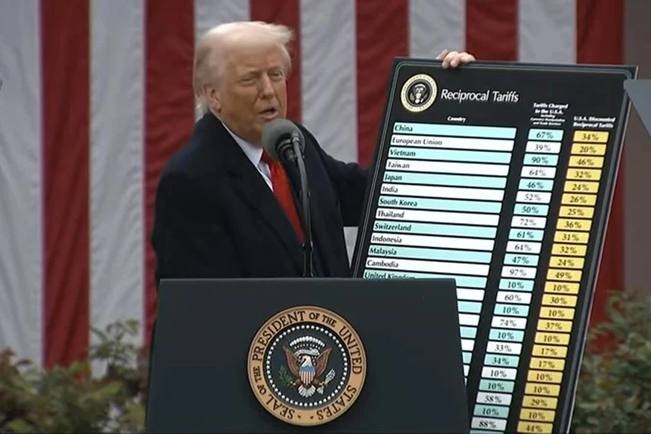 Donald Trump apresenta o tarifaço em abril de 2025